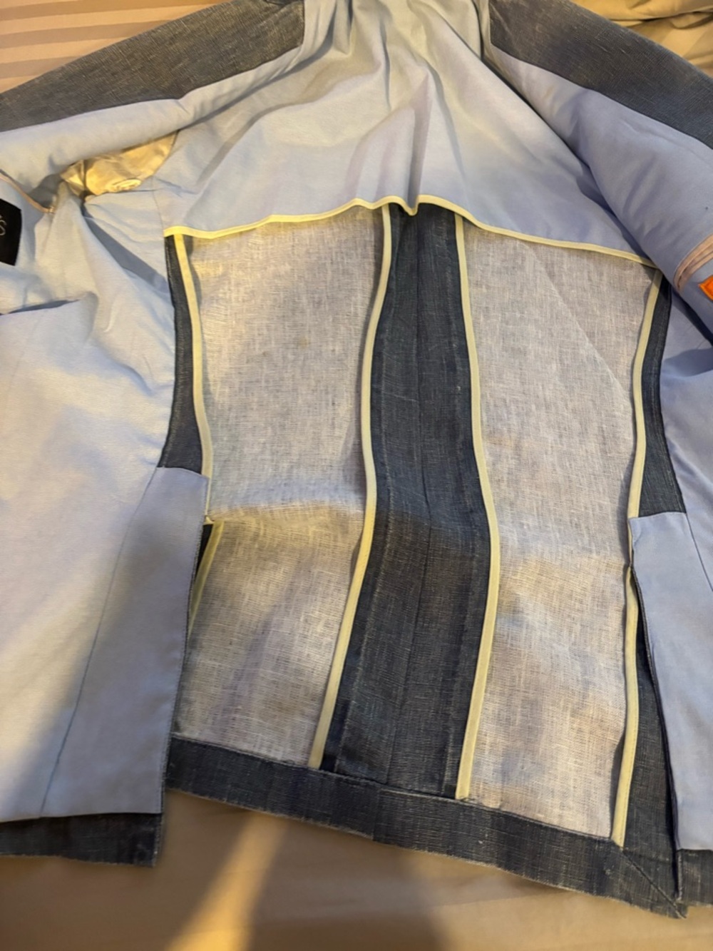 TALLIA Light Blue Denim Sport Coat with Notch Lapel - Picture 6 of 7